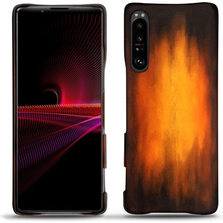 Noreve Lederschutzhülle (Sony Xperia 1 III), Smartphone Hülle, Violett