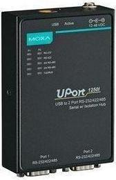 Moxa UPORT 1250I - USB to 2-port RS-232422485 serial hub with 2 kV isolation (USB-A, 2 ports)