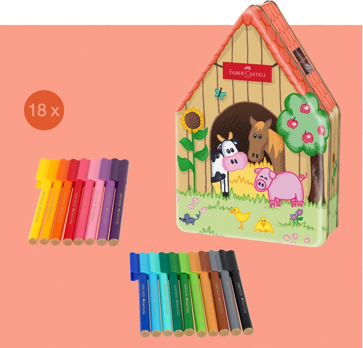 Produktbild Faber-Castell Fasermaler CONNECTOR (Sortiert, 18 x)