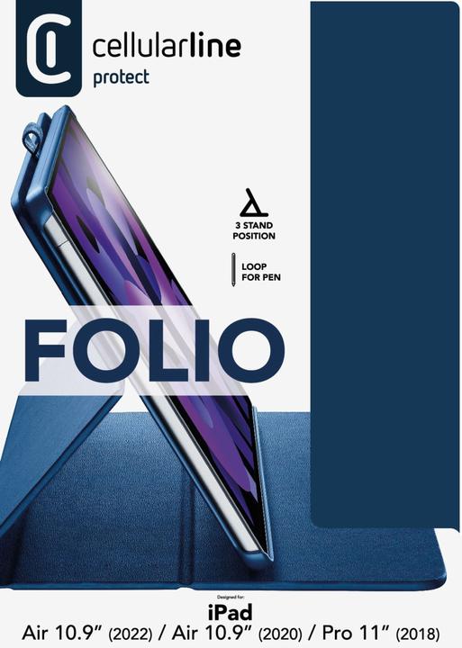Productafbeelding Cellularline Folio - iPad Air 10,9" (2022) /Air 10,9" (2020) / Pro 11" (2018) (IPad Air 10.9, iPad Pro 11 2018 (1e Gen))