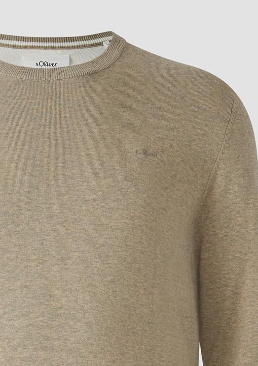 Produktbild s.Oliver Strickpullover Baumwollpullover mit Logo-Stickerei (5XL)