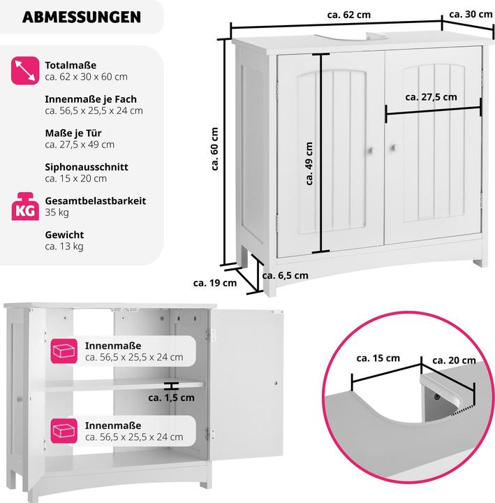 Actual product image tectake Jasper (62 x 30 x 60 cm)