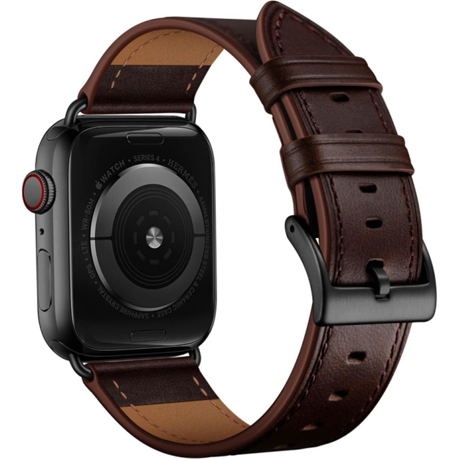 Thumbnail - Avizar Ersatzarmband (Leder, Apple Watch Series 6, Apple Watch Series 7, Apple Watch Series 8), Uhrenarmband, Braun