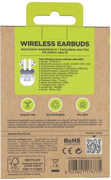 Actual product image Muvit Bluetooth in Ear Headset for Change Weiss (Wireless)