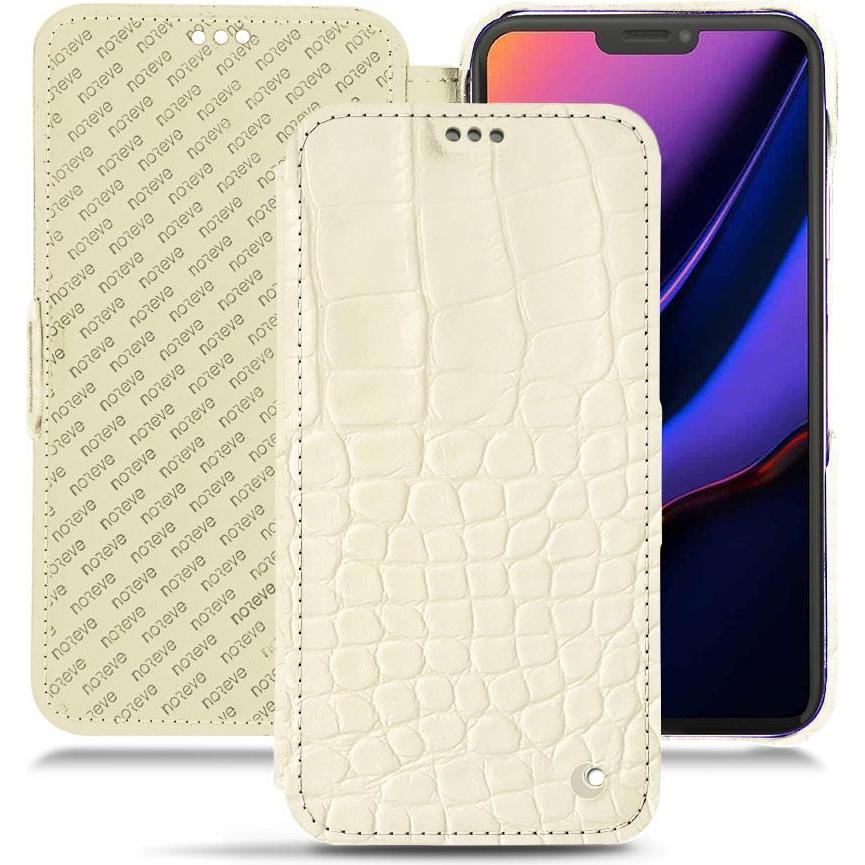 Noreve Lederschutzhülle horizontal (Apple iPhone 11 Pro), Smartphone Hülle, Weiss