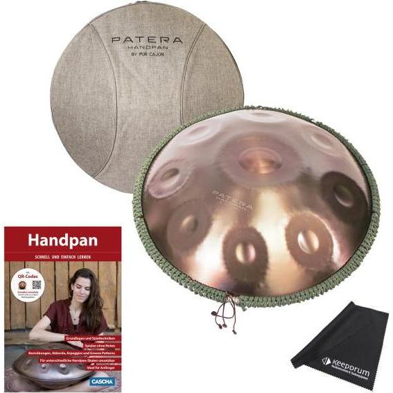 Patera Handpan HPDM-6 D-Kurd mit Lehrbuch (Handpan), Perkussion, Gold