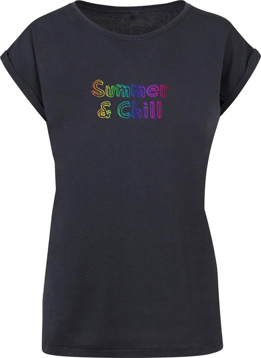 Produktbild Merchcode Ladies Summer And Chill Rainbow Extended Shoulder Tee - 113651 (M)