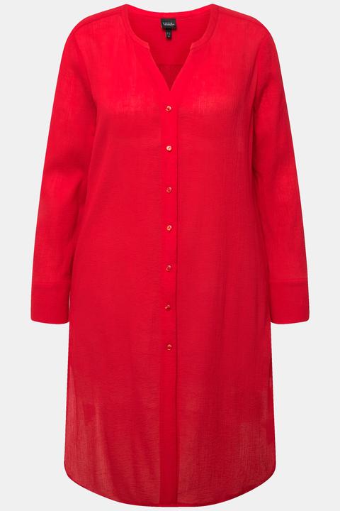 Actual product image Ulla Popken Sheer Textured Longline Blouse (46, 48)