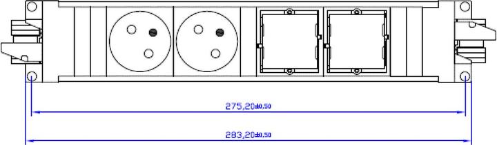 Produktbild Bachmann STEP ALU - Steckdosenleiste - Eingabe, Eingang GST18 (2 x, CEE 7/3, CEE 7/5)