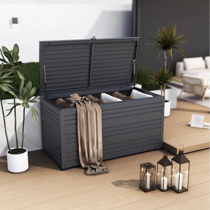 Image du produit Ventaris Coffre de jardin verrouillable | 160 x 79 x 86 cm | 1050 litres | Anthracite