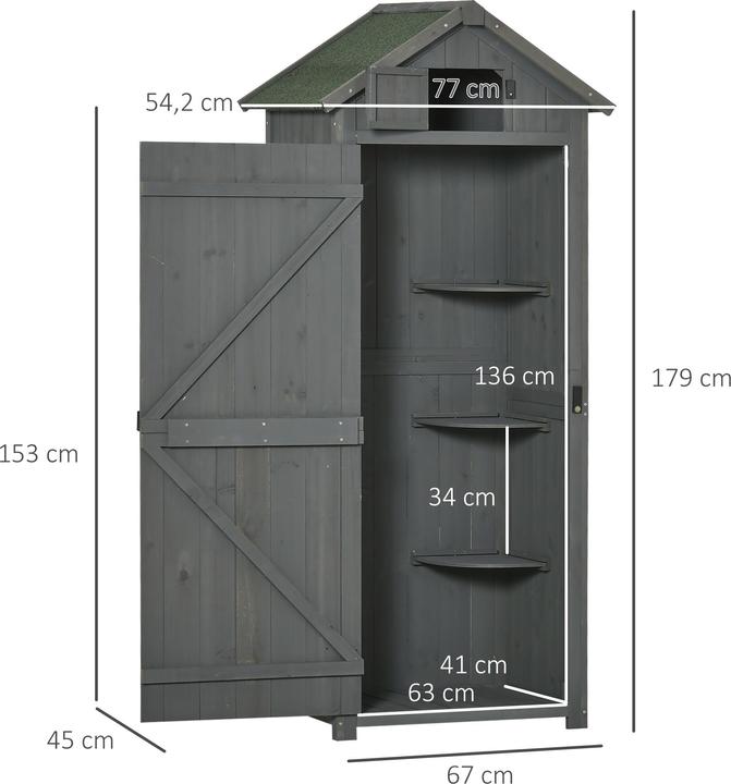 Produktbild Outsunny Gerätehaus mit Regalböden
