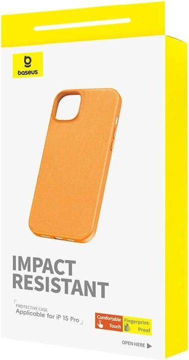 Produktbild Baseus Phone Case for iPhone 15 Pro Fauxther Series (Orange) (Apple iPhone 15 Pro)