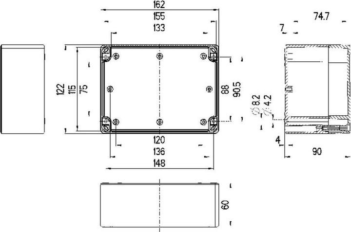 Productafbeelding Spelsberg TG IP67 behuizing, PC, grijs deksel (Huisvesting)