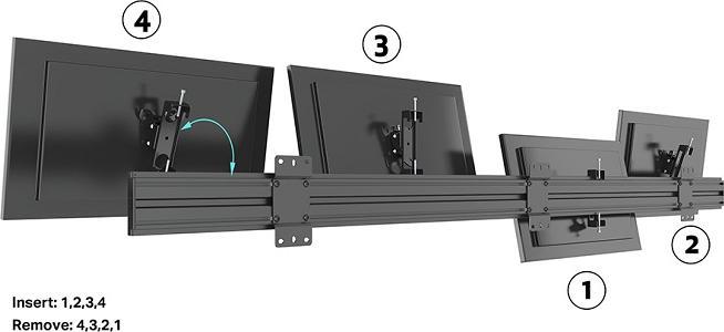Produktbild Multibrackets Wandhalter 4fach,15"-32", VESA 75x75-100x100 (Wand, 10 kg)