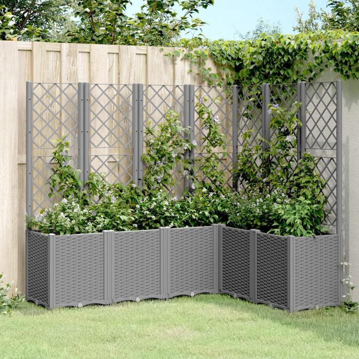 Image du produit vidaXL Bac à plantes avec treillis PP