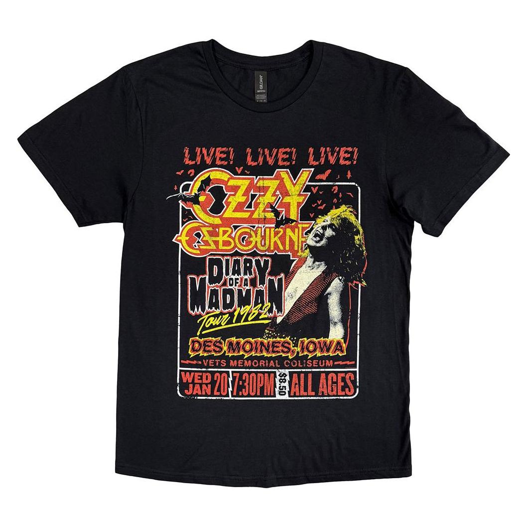 Ozzy Osbourne, Herren, Shirts, Diary Of A Madman Tour, Schwarz, (Xl)