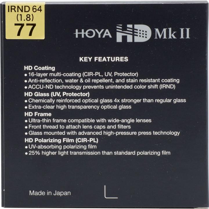 Produktbild Hoya HD MkII IRND64 (1.8) 55mm (55 mm, ND- / Graufilter)