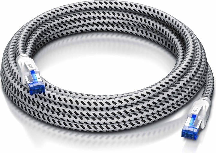 Actual product image Primewire CAT 8 network cable 40 Gbits - cotton jacket - LAN cable patch cable RJ45 - S/FTP PIMF shielding (S/FTP, CAT8.1, 10 m)