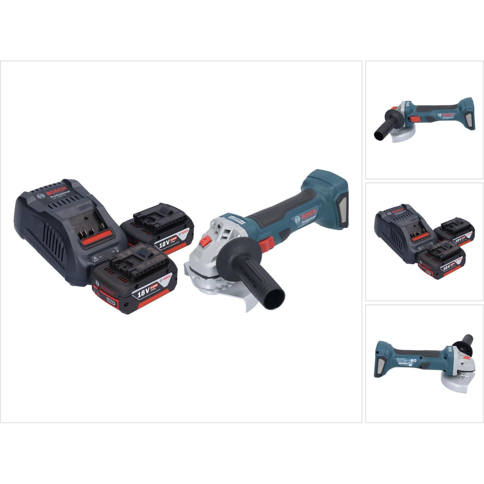 Bosch Professional, Winkelschleifer, Bosch GWS 18V-7 Professional Akku Winkelschleifer 18 V 125 mm Brushless + 2x Akku 5...