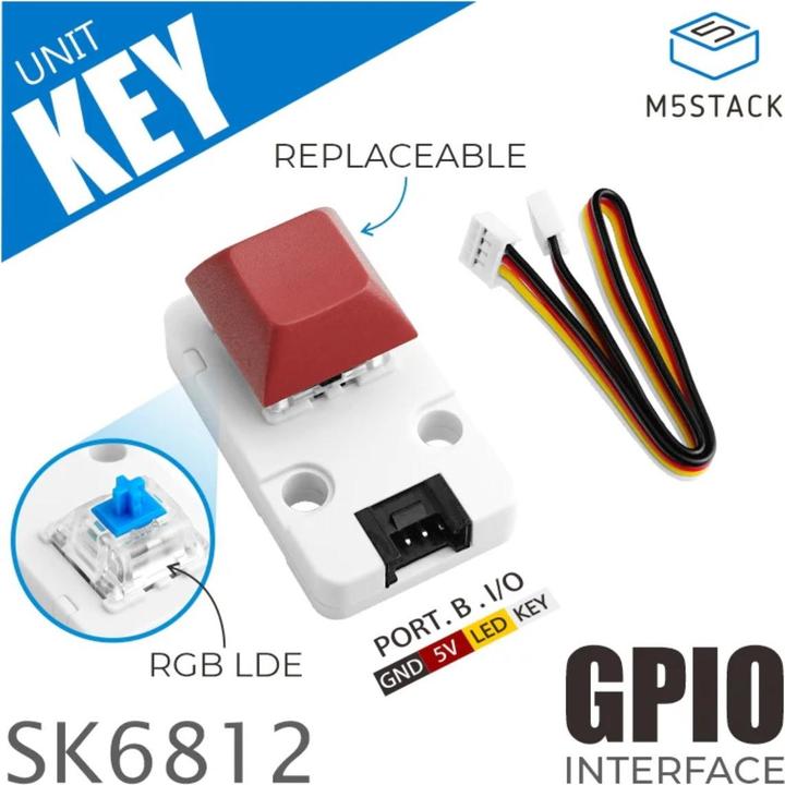 Actual product image M5Stack Mechanical Key Button Unit