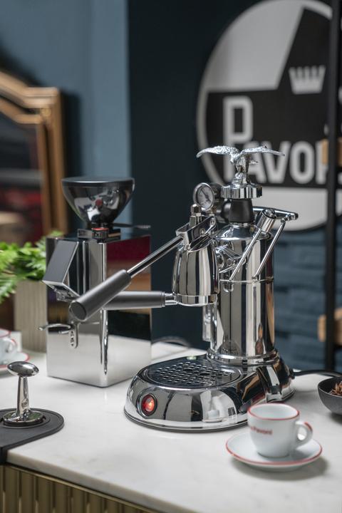 Actual product image La Pavoni LPLMLN01EU Coffee maker with lever, stainless steel