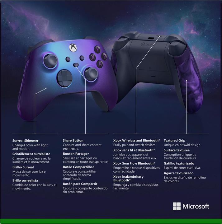 Actual product image Microsoft Xbox Wireless Controller - Stellar Shift (Special Edition) (PC, Xbox Series X, Xbox One X, Xbox One S, Xbox Series S)