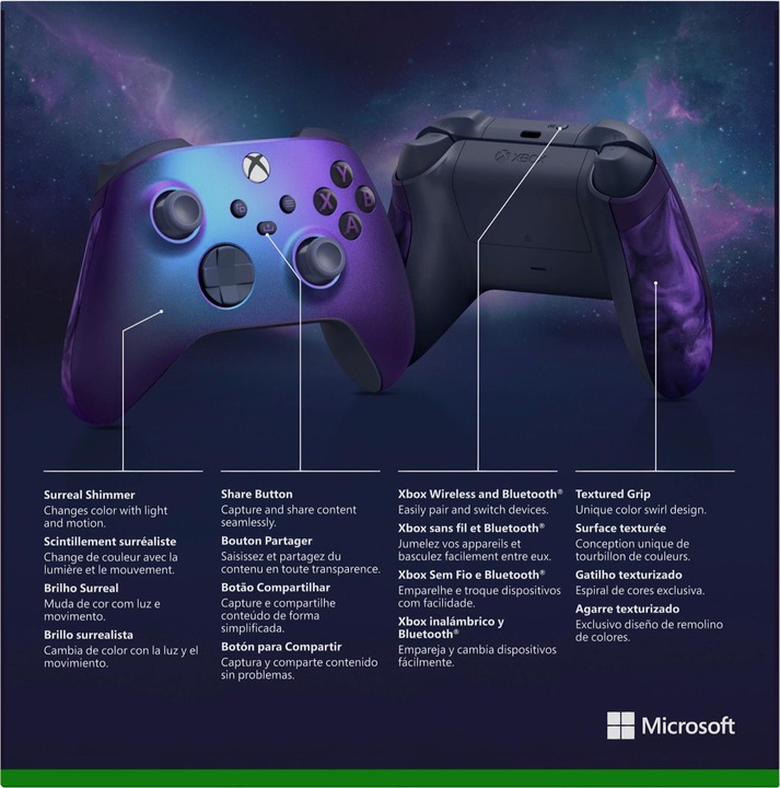 Actual product image Microsoft Xbox Wireless Controller - Stellar Shift (Special Edition) (PC, Xbox Series X, Xbox One X, Xbox One S, Xbox Series S)