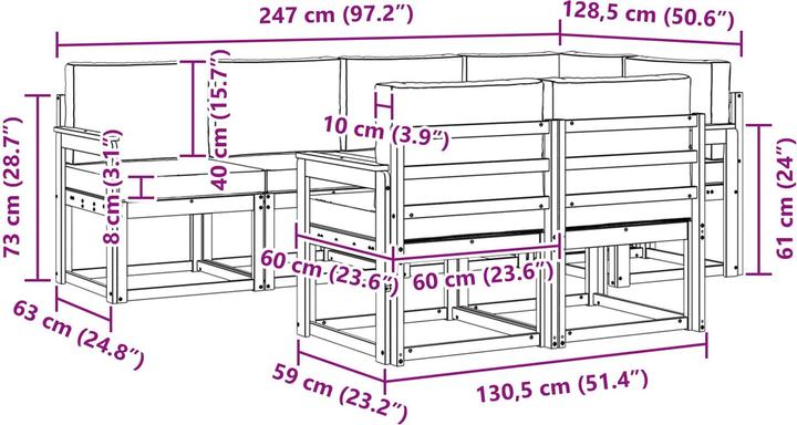 Produktbild vidaXL Outdoor-Sofagarnitur