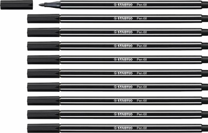 Actual product image STABILO Pen 68 Premium felt-tip pen (Black, 10 x)