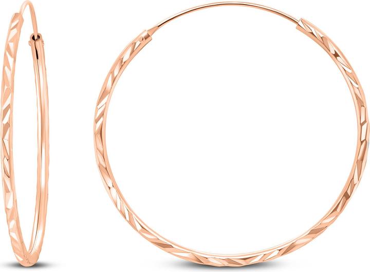 Produktbild Brilio Silver - Brushed bronze hoop earrings EA01R - Diameter: 7 cm