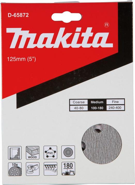 Actual product image Makita Abrasive pap. Kl. 125mm K180(10) (180)