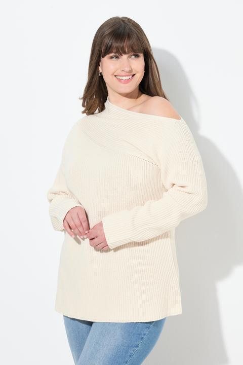 Produktbild Ulla Popken Pullover, Struktur, Schalkragen, Langarm (54)