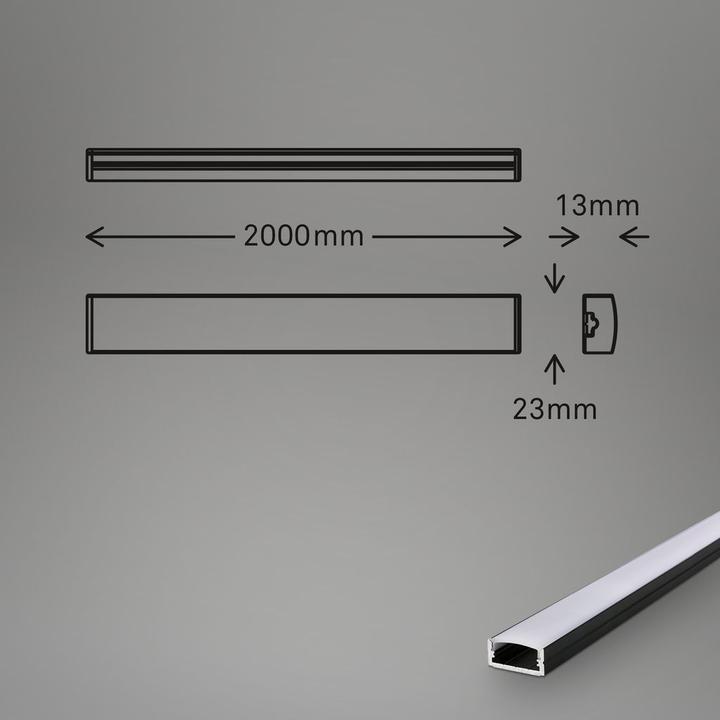 Actual product image Briloner Profil BL7000, schwarz, 2m (200 cm, Indoor)