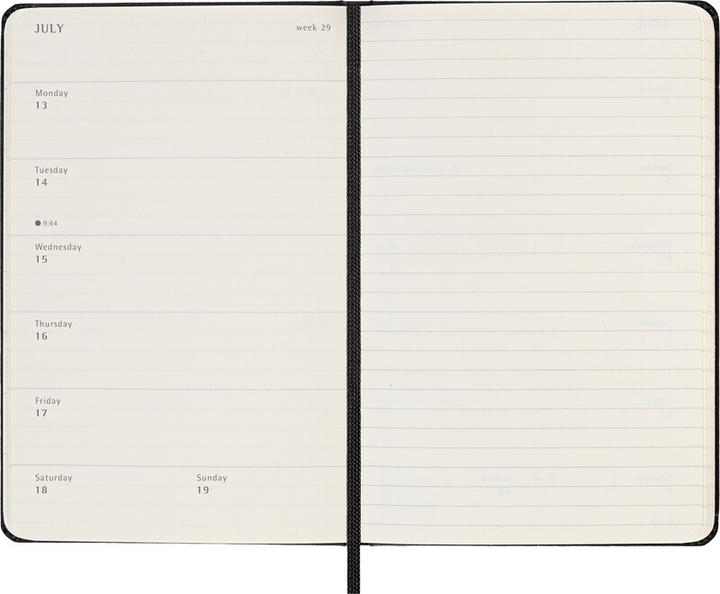 Actual product image Moleskine Schüleragenda Hard Cover Weekly Notebook (9 x 14 cm, English)