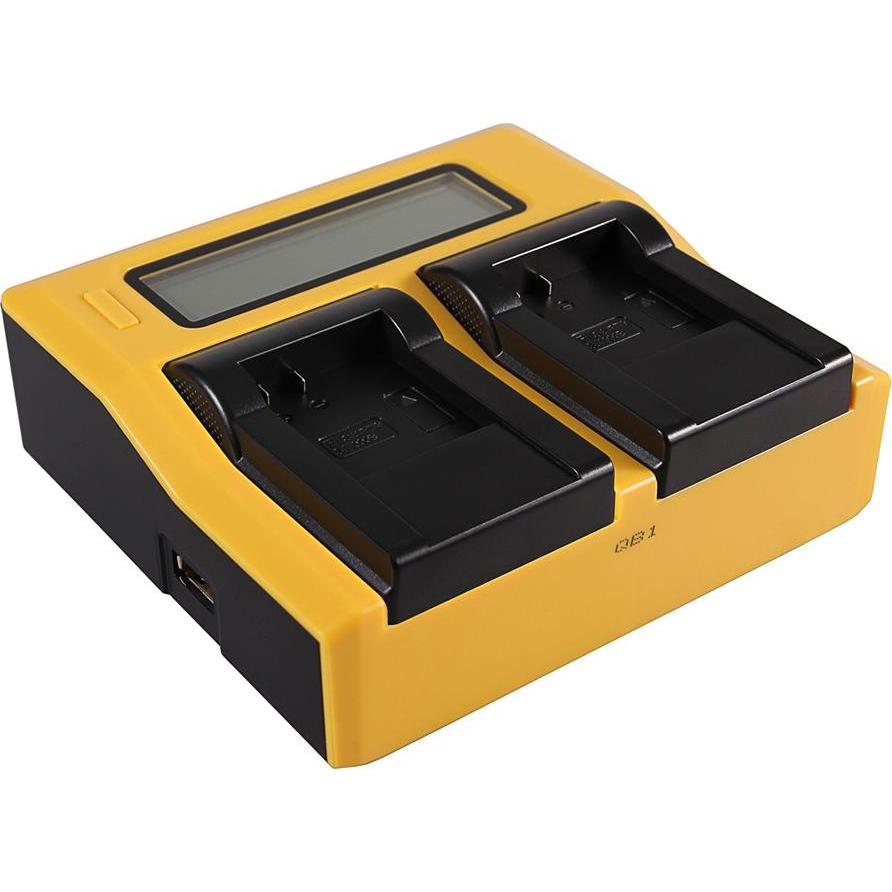 Patona Caricatore USB doppio LCD per Qumox SupTig 3 SJ4000 SJ4000 SupTig3 SupTig 3 SJ4000 SupTig 3 (Caricabatterie per fotocamere), Alimentatore fotoc