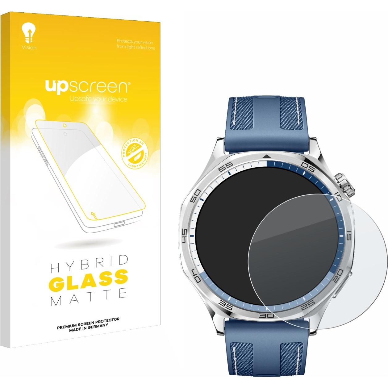 upscreen Schutzglas Schutzfolie Glas Folie Displayschutz matt, Smartwatch Schutzfolie, Grau