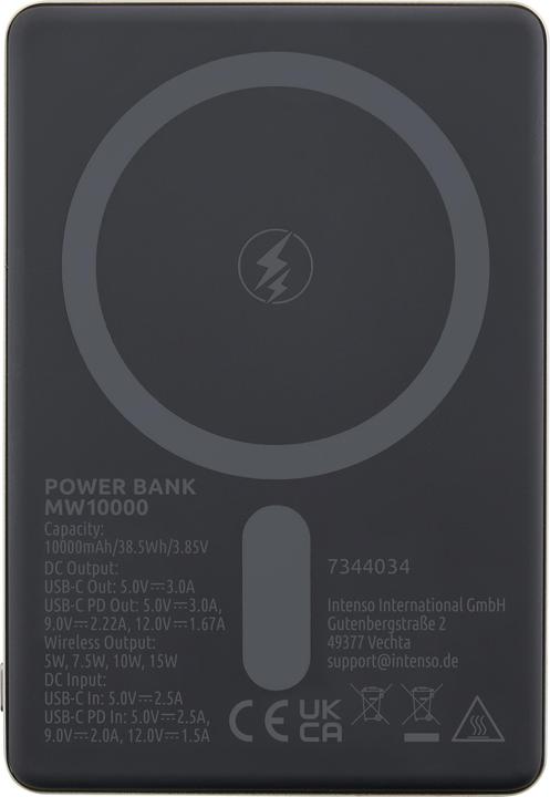 Actual product image Intenso Magn. Wireless Powerbank MW10000 10000 mAh Grey (10000 mAh, 20 W, 37 Wh)