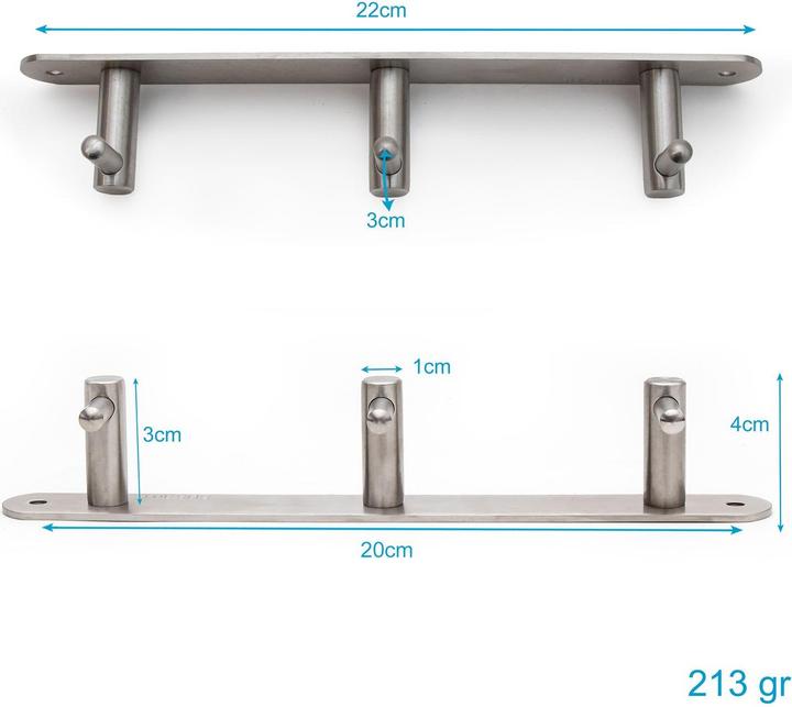 Immagine prodotto Intirilife Appendiabiti con 3 ganci nero