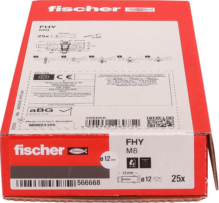 Actual product image Fischer Hollow ceiling anchor FHY M8 (25 pcs.)