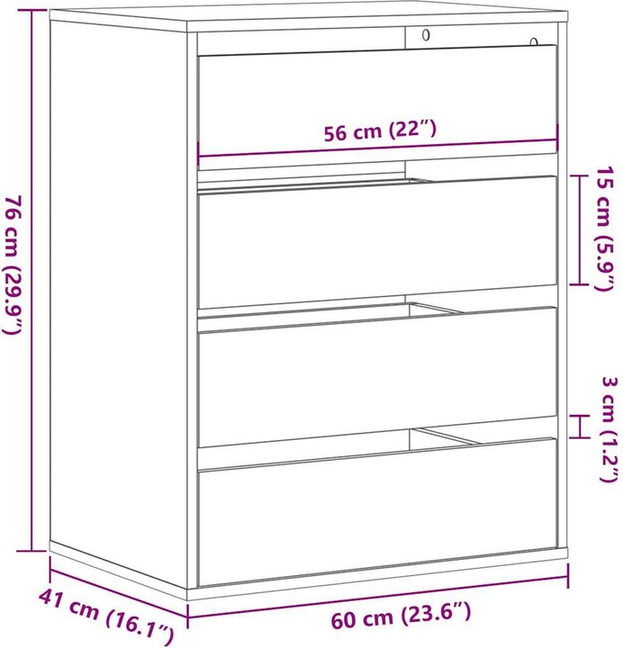 Produktbild VidaXL Kommode (60 x 41 x 76 cm)