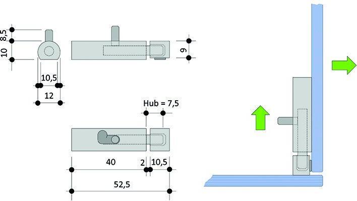 Actual product image Bohle Door locks - Grendel bolt (1 pcs.)