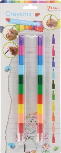 Actual product image Toi-Toys 10-in-1 Crayon Pen (Multicoloured, 2 x)