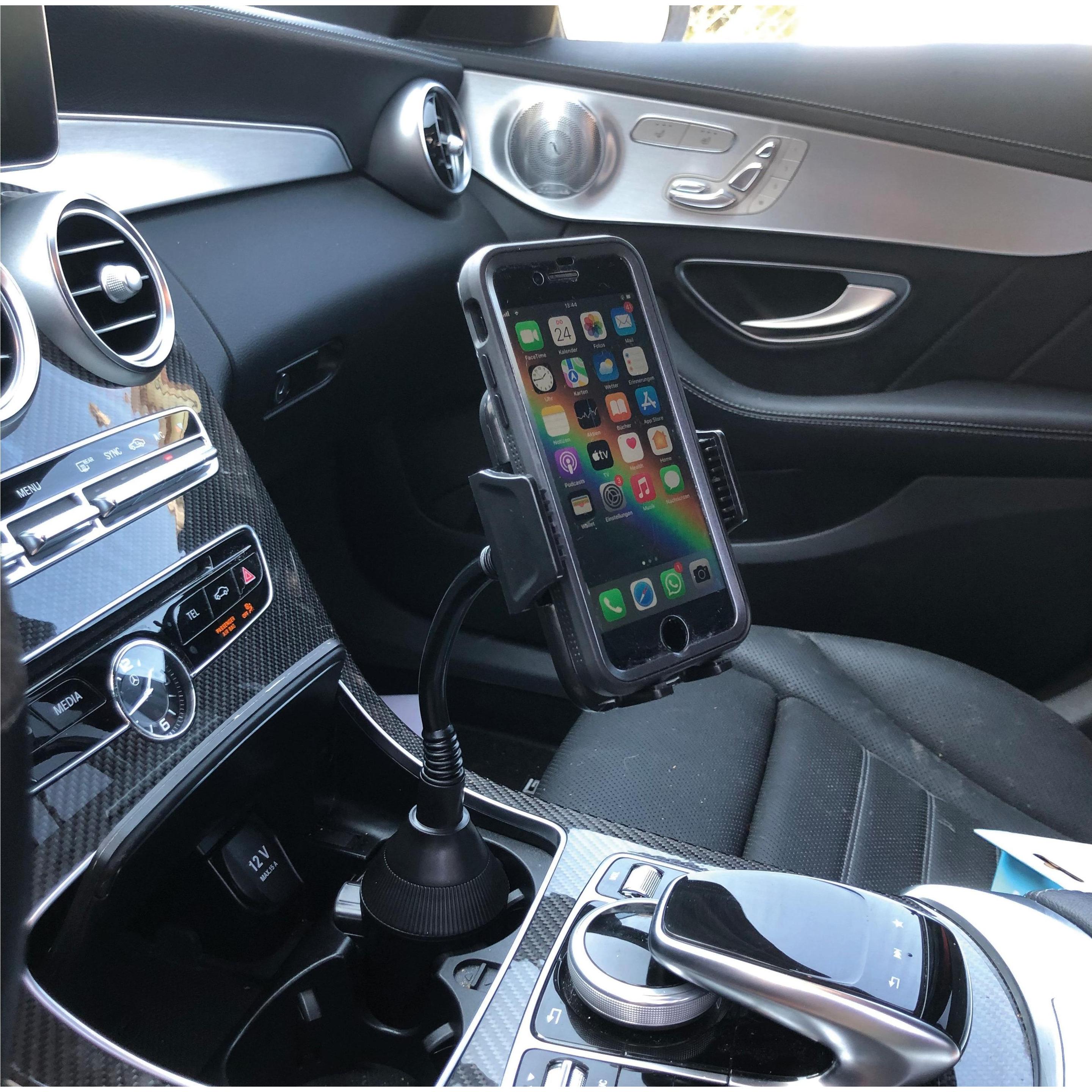 Thumbnail - IWH Getränkehalter Handy-Kfz-Halterung 360° drehbar, Smartphone Halterung, Schwarz