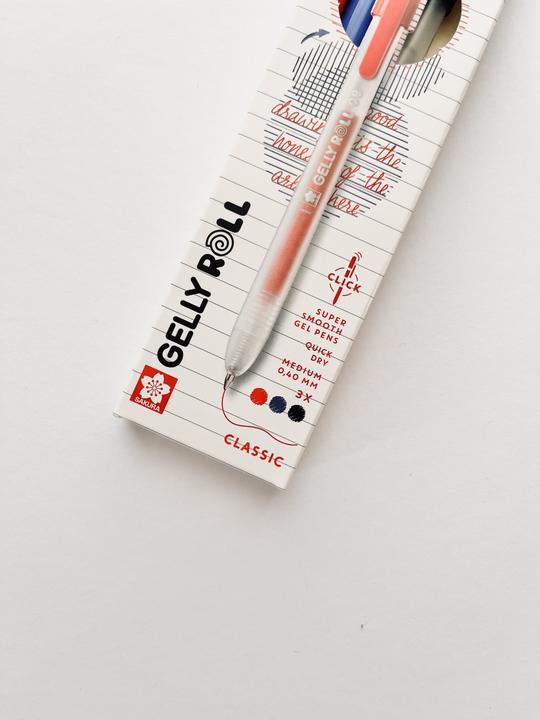 Productafbeelding Sakura Gelly Roll Retractable Classic Gelschreiber transparent 0,4 mm, Schreibfarbe: farbsortiert, 3 (Blauw, Rood, Zwart, 3x)