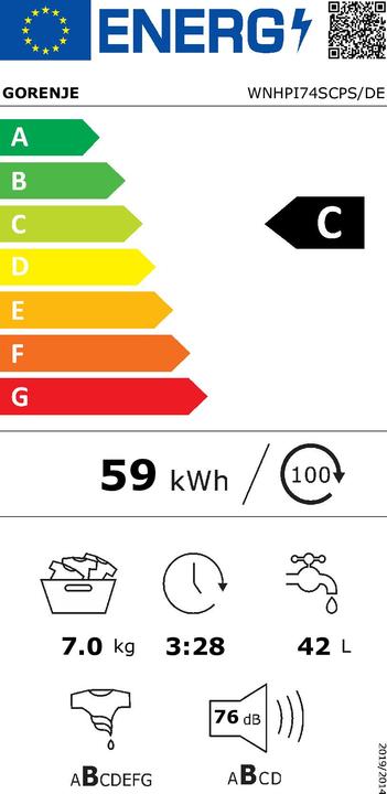Energie-Label Gorenje WNHPI74SCPS/DE (7 kg, Links)