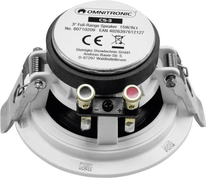 Actual product image Omnitronic CS3 ceiling speaker white 2x (1 pair)