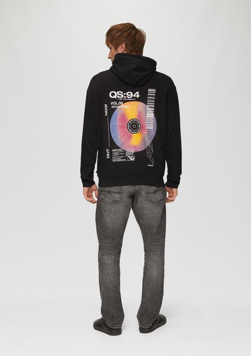 Produktbild s.Oliver Sweatshirt Kapuzensweatshirt mit Front- und Rückenprint (S)