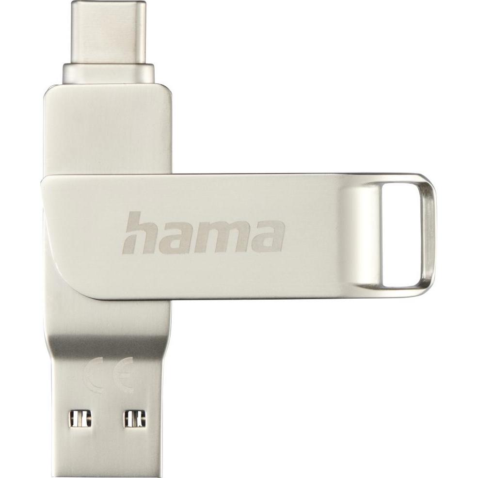 Hama C-Rotate Pro (128 GB, USB-C, USB 3.2), USB Stick, Silber