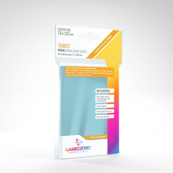 Productafbeelding Gamegenic GGS10041 - Prime Tarot Kaart Formaat Wrappers 73 x 122 mm - Transparant (50 wikkels)