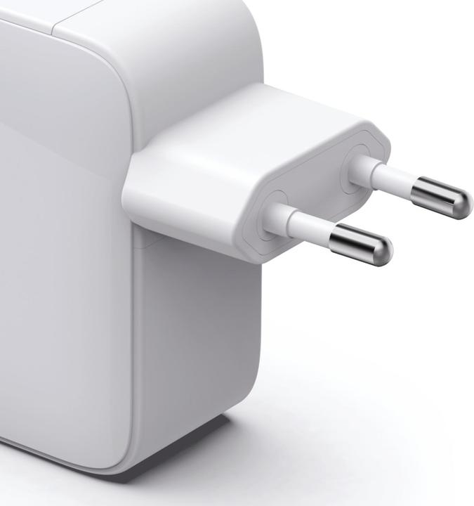 Hama Schnellladegerät, GaN, 2x USB-C, ausziehbares Ladekabel, PD, 65 W, Weiss (65 W, 2 Ports)